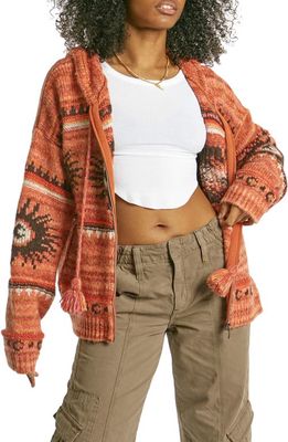 BDG Urban Outfitters Southwest Zip-Up Hooded Cardigan in Multi