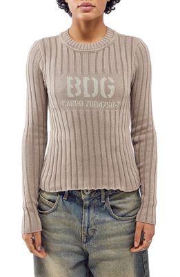 BDG Urban Outfitters Stencil Rib Sweater in Mink