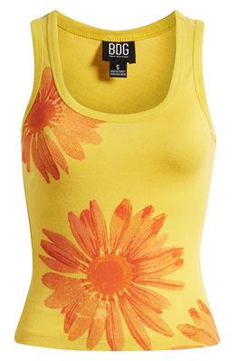 BDG Urban Outfitters Sunflower Cotton Frrench Terry Tank Top in Yellow