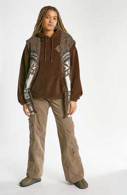 BDG Urban Outfitters Sunflower Graphic Hoodie in Chocolate