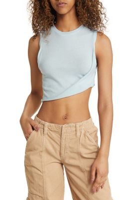 BDG Urban Outfitters Washed Cotton Knit Crop Top in Sterling Blue