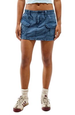 BDG Urban Outfitters Y2K Cotton Cargo Skirt in Washed Blue