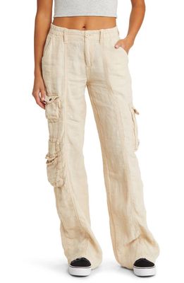 BDG Urban Outfitters Y2K Linen Cargo Pants in Washed Brown