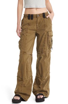 BDG Urban Outfitters Zip Convertible Twill Cargo Pants in Khaki