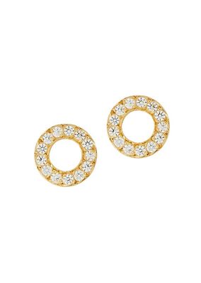 Be Happy 18K Goldplated & Pavé Candy Circle Stud Earrings