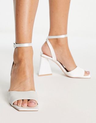 Be Mine Bridal Monika flare heel sandals in ivory-White
