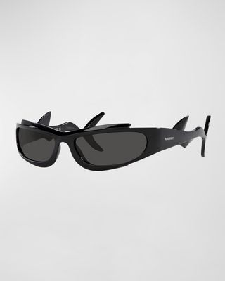 BE4399 Irregular Plastic Wrap Sunglasses