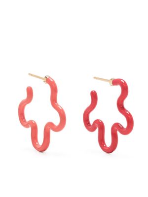 Bea Bongiasca Flower Power asymmetric hoop earrings - Pink