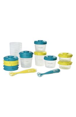 BEABA 12-Piece Clip Portion Container Set in Peacock