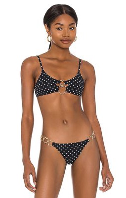 Beach Bunny Lexi Love Bralette Bikini Top in Black