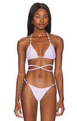 Beach Bunny Rose Triangle Bikini Top in Lavender