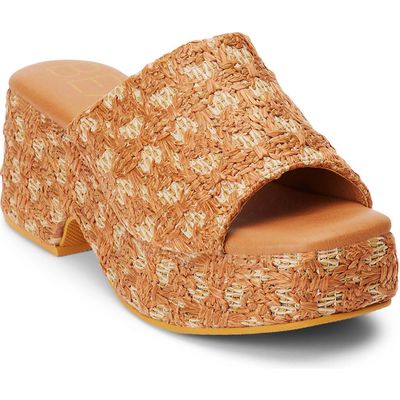 BEACH BY MATISSE Cruz Platform Slide Sandal in Tan Multi 