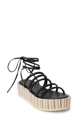 BEACH BY MATISSE Eli Ankle Tie Platform Sandal in Black 