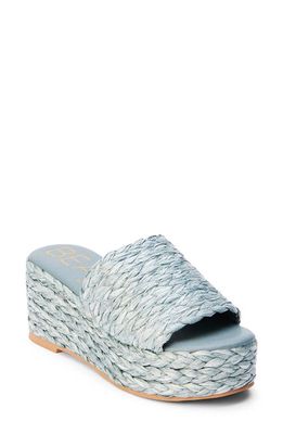 BEACH BY MATISSE Peony Platform Wedge Sandal in Slate Blue 