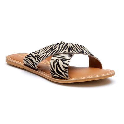 Beach by Matisse Women's Pebble Sandals in Black/White Stripes