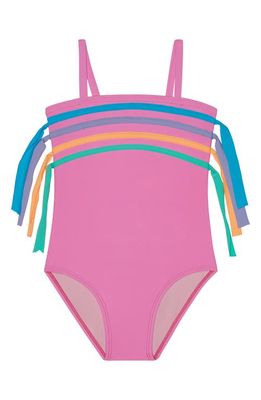 Beach Lingo Kids' Fringe One-Piece Swimsuit in Cotton Candy