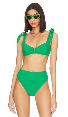 BEACH RIOT Blaire Bikini Top in Green