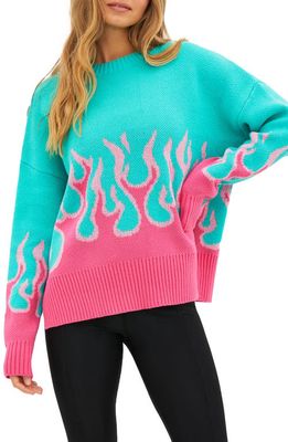 Beach Riot Callie Jacquard Flames Sweater in Fandango Flames