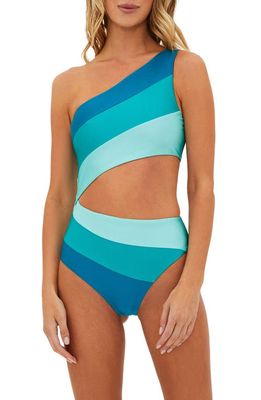 Beach Riot Joyce Cutout One-Shoulder One-Piece Swimsuit in Cosmic Colorblock