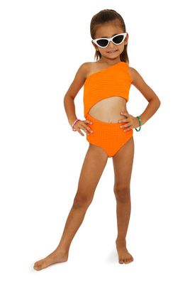 Beach Riot Kids' Little Celine One-Shoulder One-Piece Swimsuit in Blood Orange