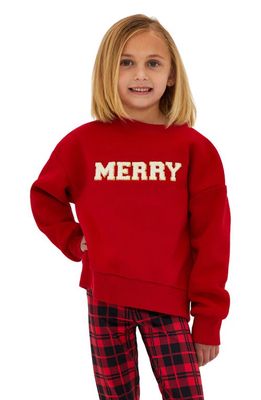 Beach Riot Kids' Little Dawn Sweatshirt in Merry Red