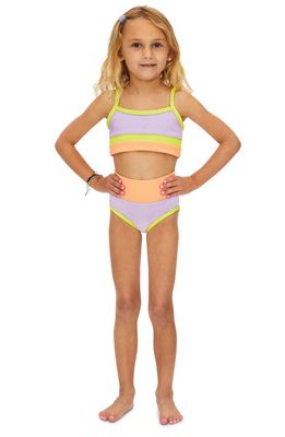 Beach Riot Kids' Little Eva & Emmie Two-Piece Swimsuit in Sundazed Color Block