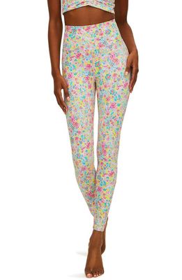 Beach Riot Piper Floral Print High Waist Leggings in Forget Me Not Floral