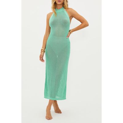 Beach Riot Romee Halter Cover-Up Dress in High Tide