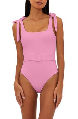 Beach Riot Sydney Belted One-Piece Swimsuit in Prism Pink