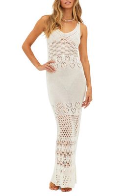 Beach Riot Tracy Open Knit Sheer Cover-Up Body-Con Dress in White