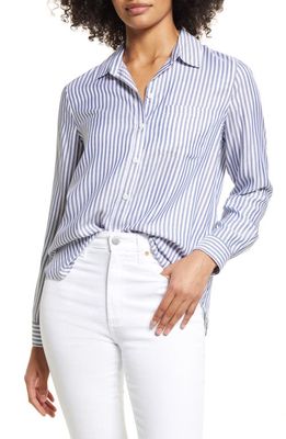 beachlunchlounge Arielle Button-Up Shirt in Majestic Blue