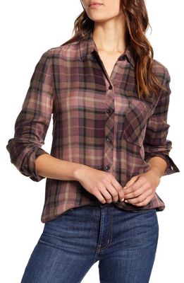 beachlunchlounge Plaid Button-Up Shirt in Makers Mark