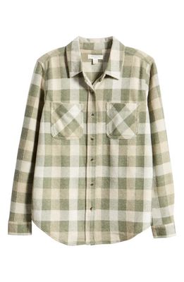 beachlunchlounge Plaid Jacquard Knit Shacket in Sage Cameo