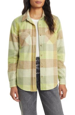 beachlunchlounge Sally Plaid Shacket in Citron Sage