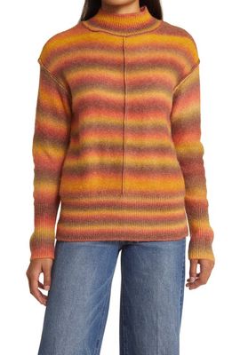 beachlunchlounge Shadow Mock Neck Space Dye Sweater in Sedona Space Dye