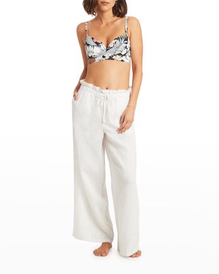 Beachside Wide-Leg Paperbag Pants