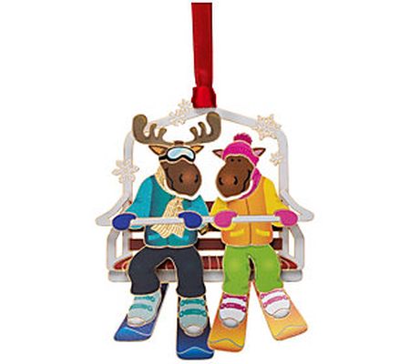 Beacon Design Moose on Chairlift Ornament