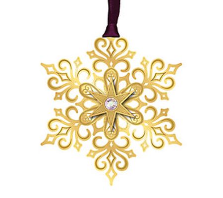 Beacon Designs Solid Brass Brilliant Gold Snowf lake Ornament