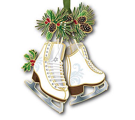 Beacon Designs Solid Brass Ice Skates Ornament
