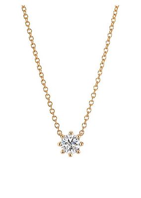 Beaded 18K Yellow Gold & Latitude Lab-Grown Diamond Small Pendant Necklace