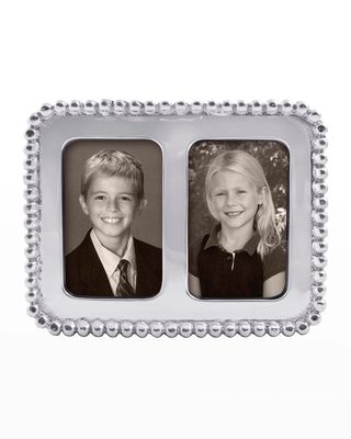 Beaded Double Picture Frame, 2" x 3"