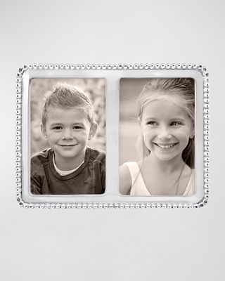 Beaded Double Picture Frame, 4" x 6"