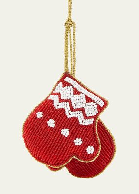 Beaded Mittens Christmas Ornament