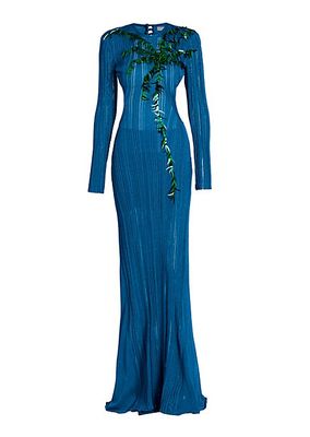 Beaded Palm Knit Gown