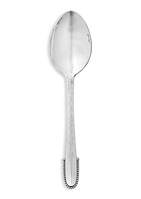 Beaded Sterling Silver Dessert Spoon