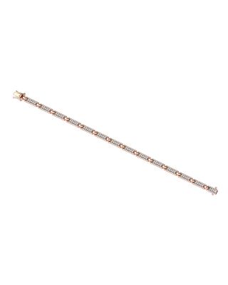 Beads 14k White Diamond One-Row Bracelet