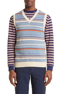 BEAMS Fair Isle Sweater Vest in Natural 9