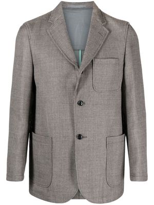 BEAMS PLUS 3B Comfort check-pattern blazer - Grey