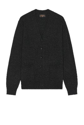 Beams Plus Cardigan Elbow Patch 7g in Charcoal