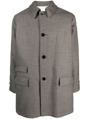 BEAMS PLUS check-pattern button-down coat - Grey